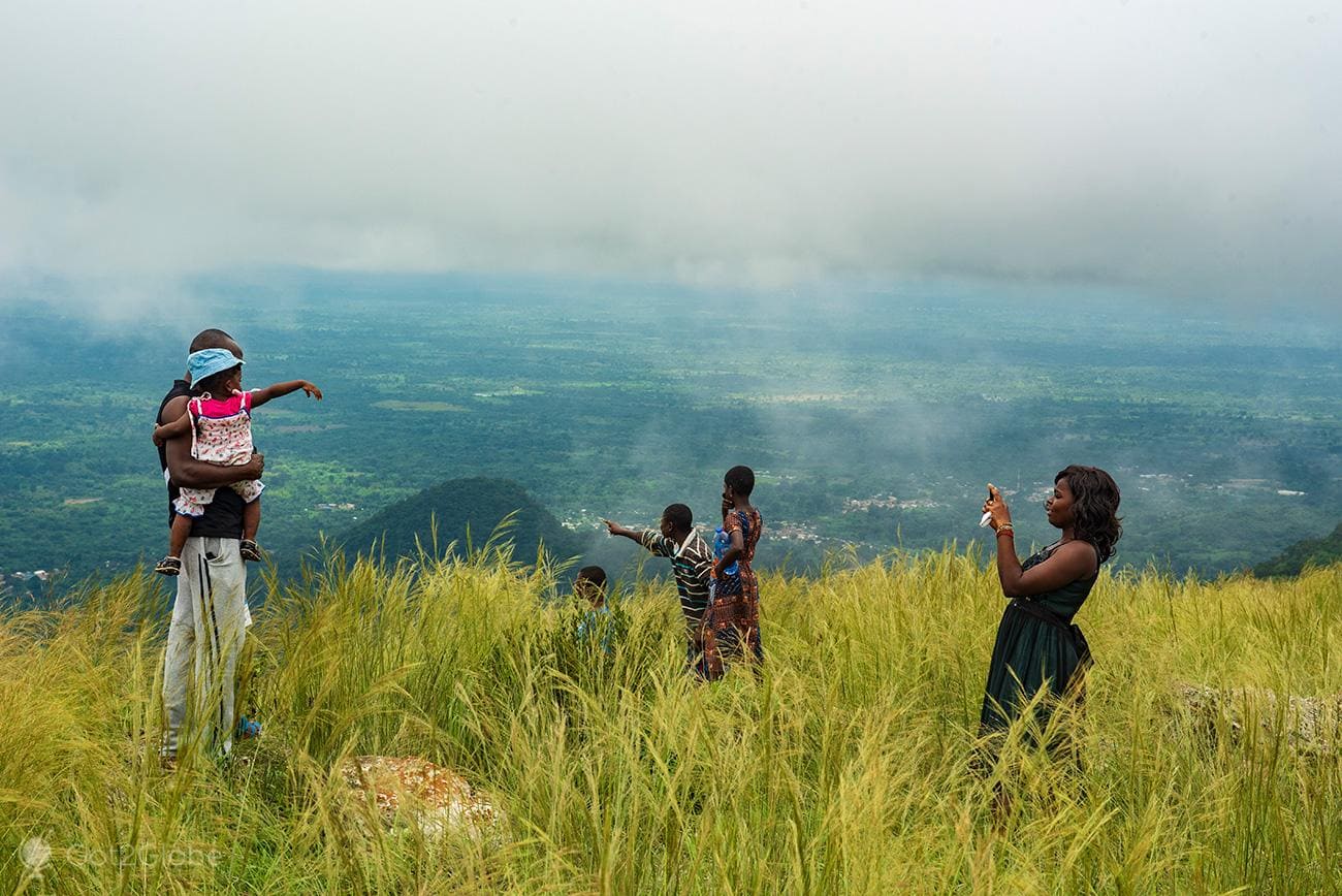 Scenic mountain hiking trail with panoramic views