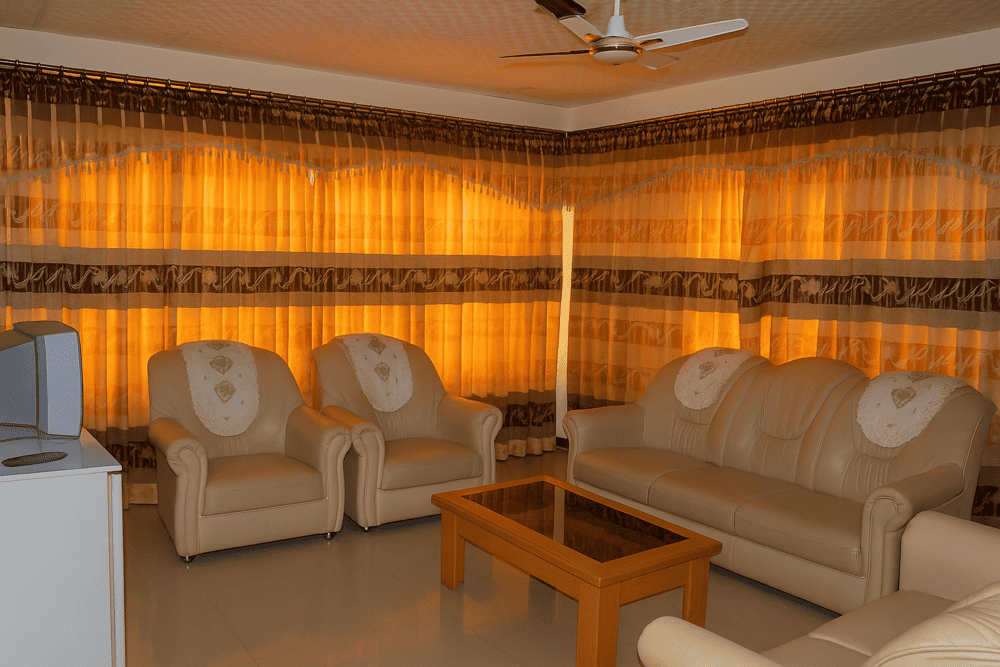 Luxurious room interior with mountain view